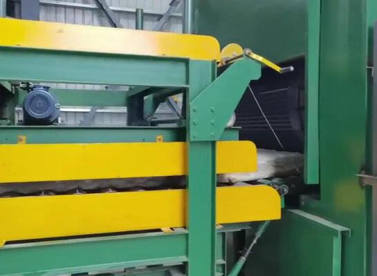 ভালো দাম ৮০-২০০ কেজি/মি³ ব্যাসল্ট উল বোর্ডের জন্য উচ্চ তাপমাত্রা নিরাময় সহ পিএলসি নিয়ন্ত্রিত রক উল উৎপাদন লাইন অনলাইন